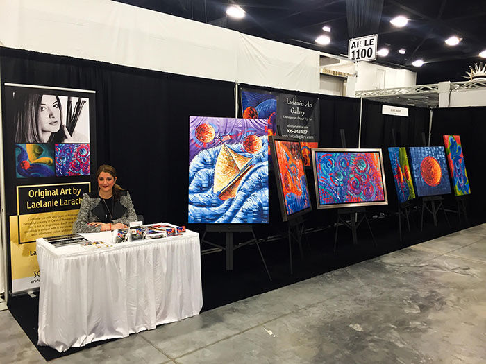 Abstract Art in Miami of Palm Trees Paintings created by Miami-Based Artist Laelanie Larach