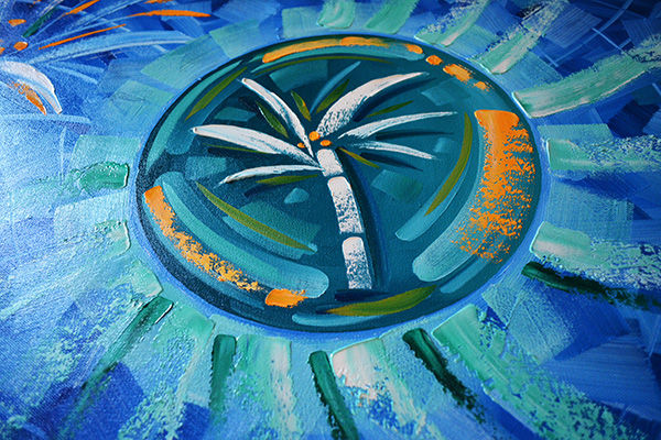 Florida Coolest Palm Trees Paintings in Bold Colors by Abstract Artist Laelanie Larach