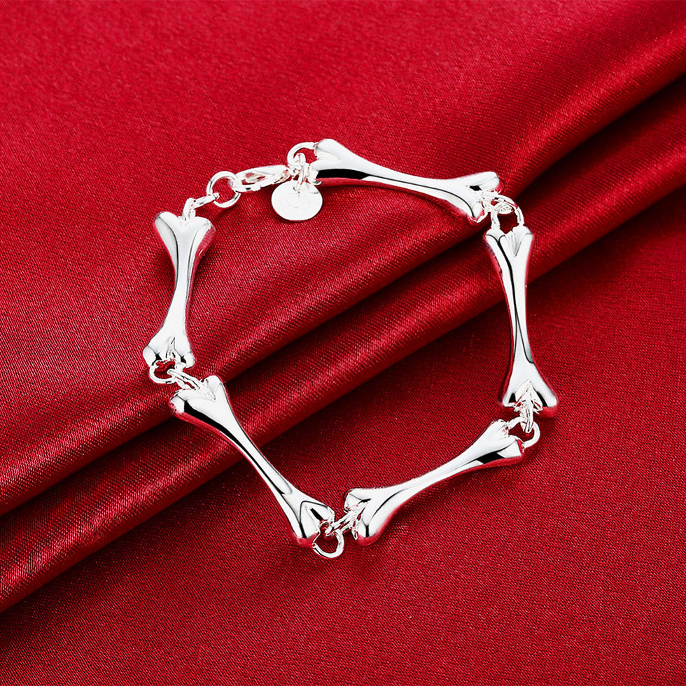 Thumbnail: Silver Plated, Bone Bracelet