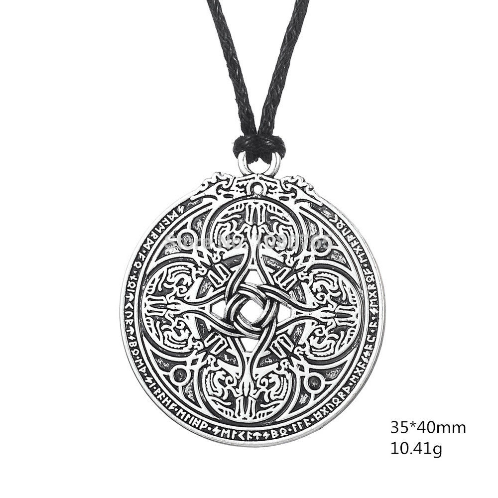 Viking Dragon Shield Pendant and Necklace (2 Chain Styles)