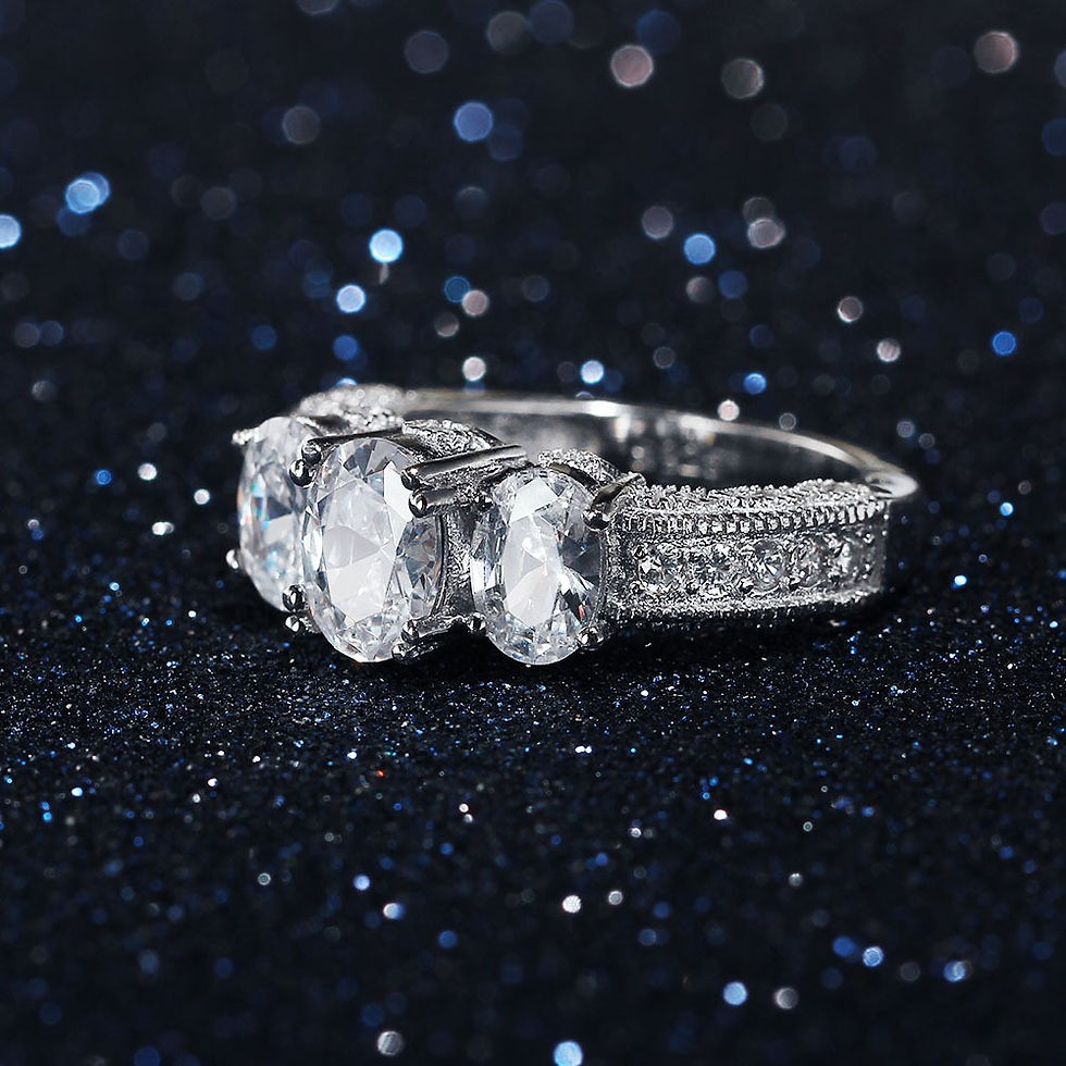 Thumbnail: 925 Solid Silver, Art Deco Lace Cocktail/Wedding Ring, CZ ring, brides, bride, groom