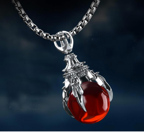 Thumbnail: Sterling Silver, Dragon Claw, Crystal Sphere Charm (9 Colors)
