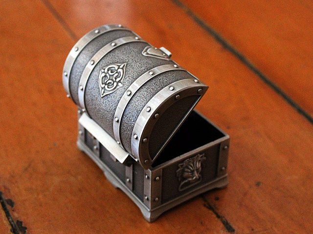Thumbnail: Treasure Chest Jewelry/Trinket Box, Pirate, Renaissance, Witch, Medieval, Gold, Silver, Jewelry