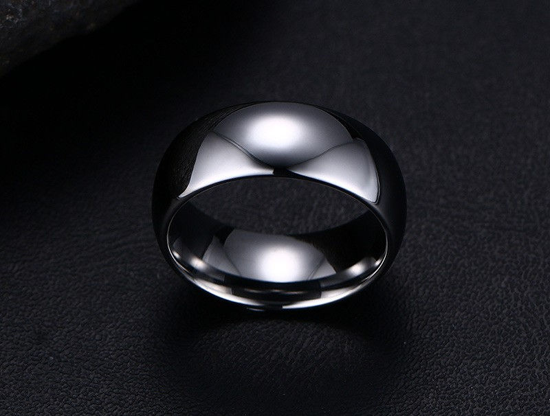 Thumbnail: Men's Solid Tungsten Ring Plated with Rose Gold, Tungsten Silver or Gold