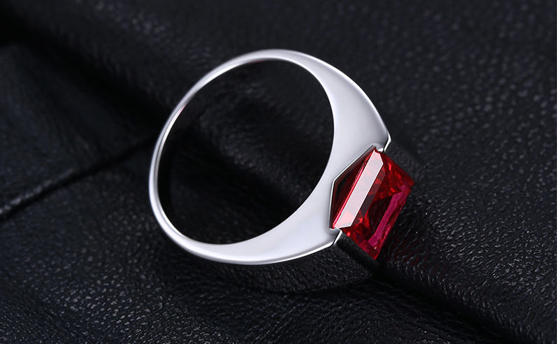 Thumbnail: Men's Unisex 925 Silver 3.4 CT Ruby Ring, groom, wedding, bride
