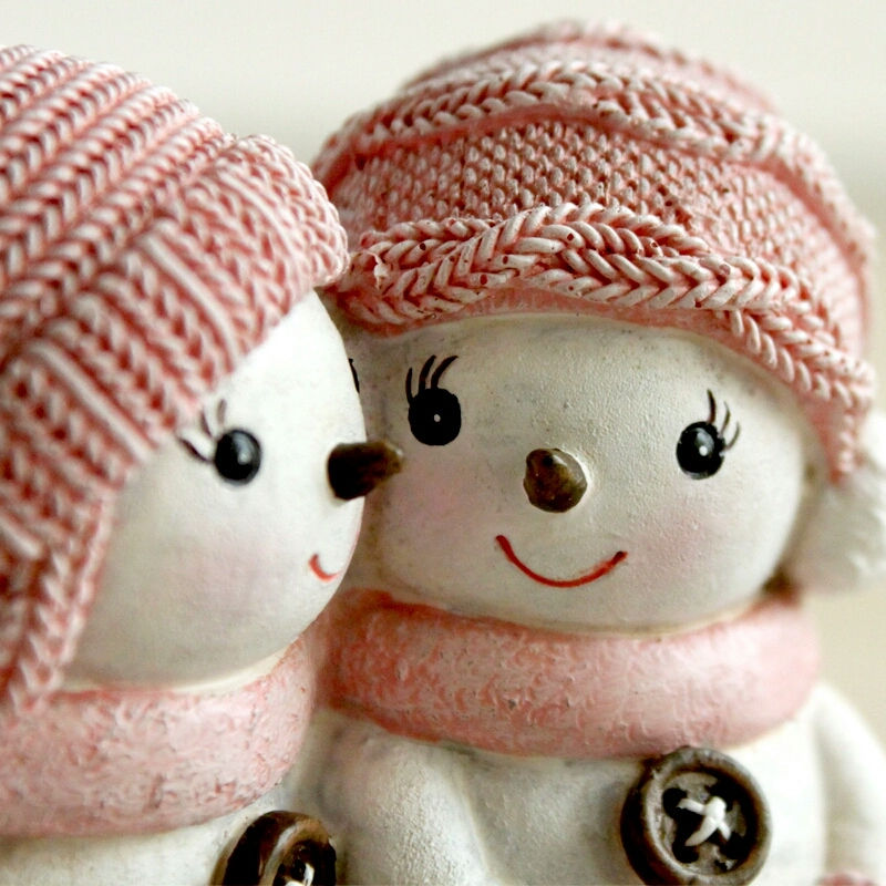 Thumbnail: Hand Painted Huggy Snowgirls, set of 4, snowman, snow