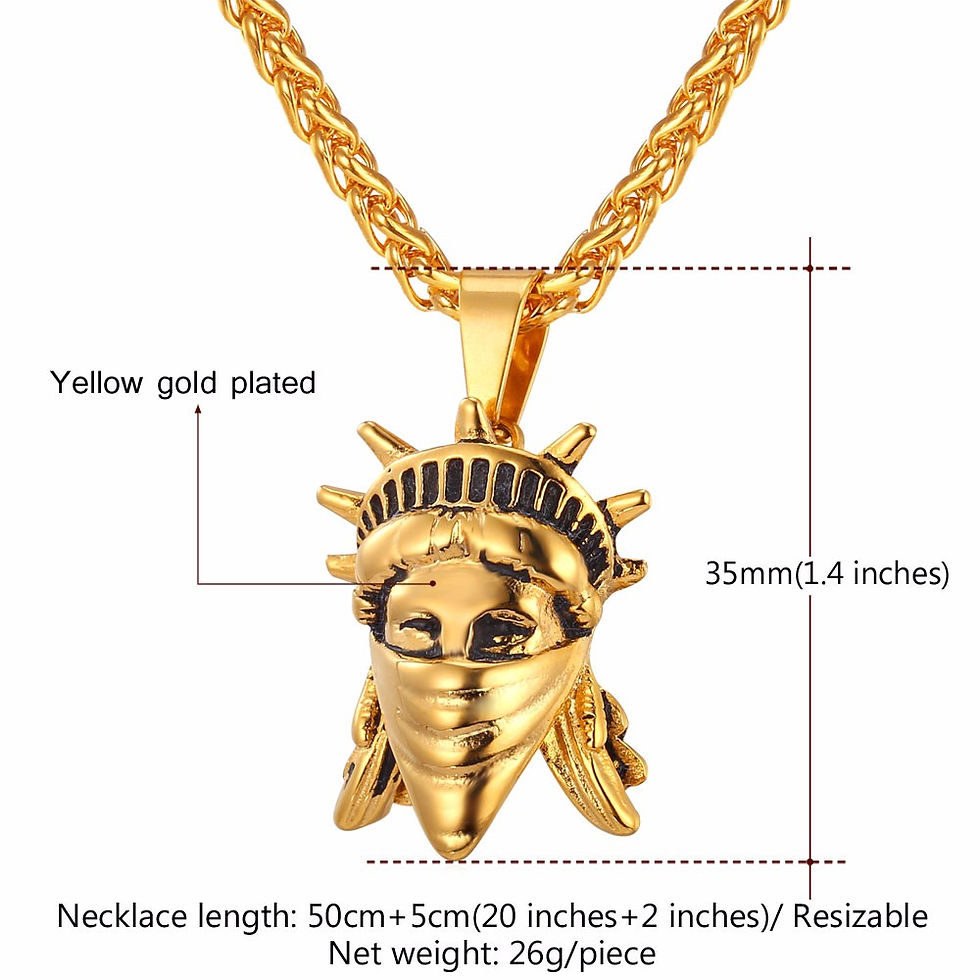 Thumbnail: Liberty Bandit, Stainless Steel/Gold Plated Necklace and Chain