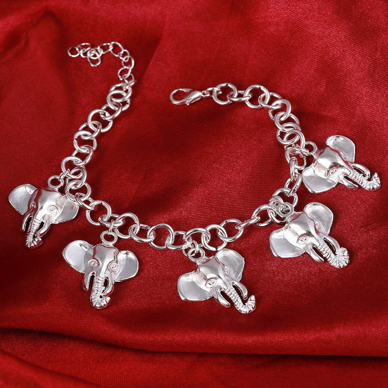 Thumbnail: Silver Plated Elephant Bracelet
