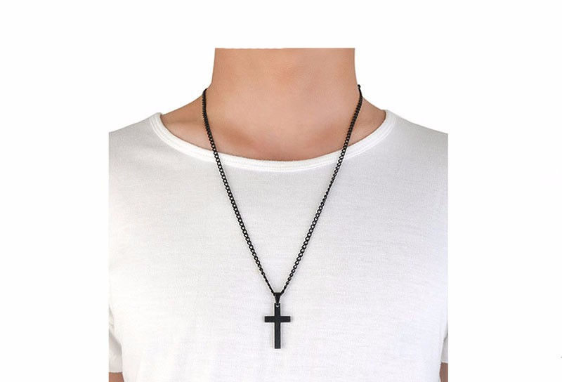 Thumbnail: Black Titanium Cross Chain