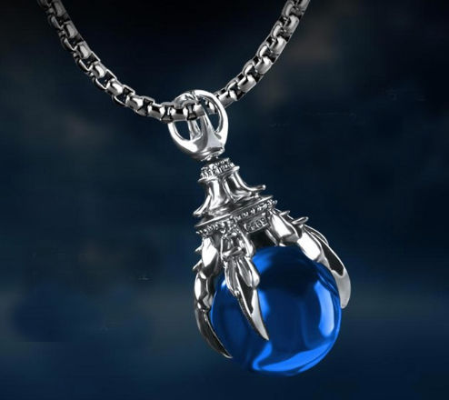 Thumbnail: Sterling Silver, Dragon Claw, Crystal Sphere Charm (9 Colors)
