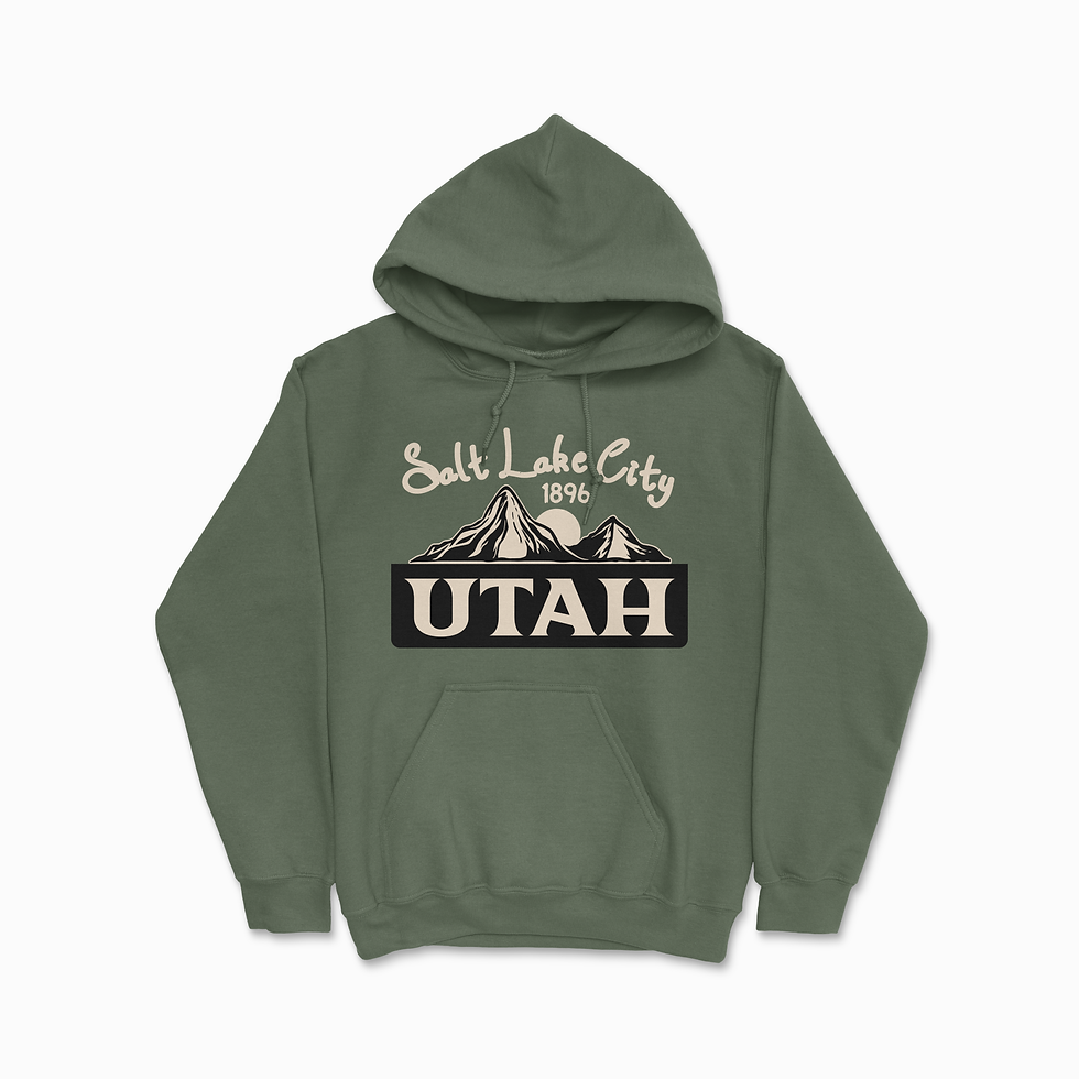 Military Green Utah Salt Lake City Hoodie | College Style National Park Sweatshirt