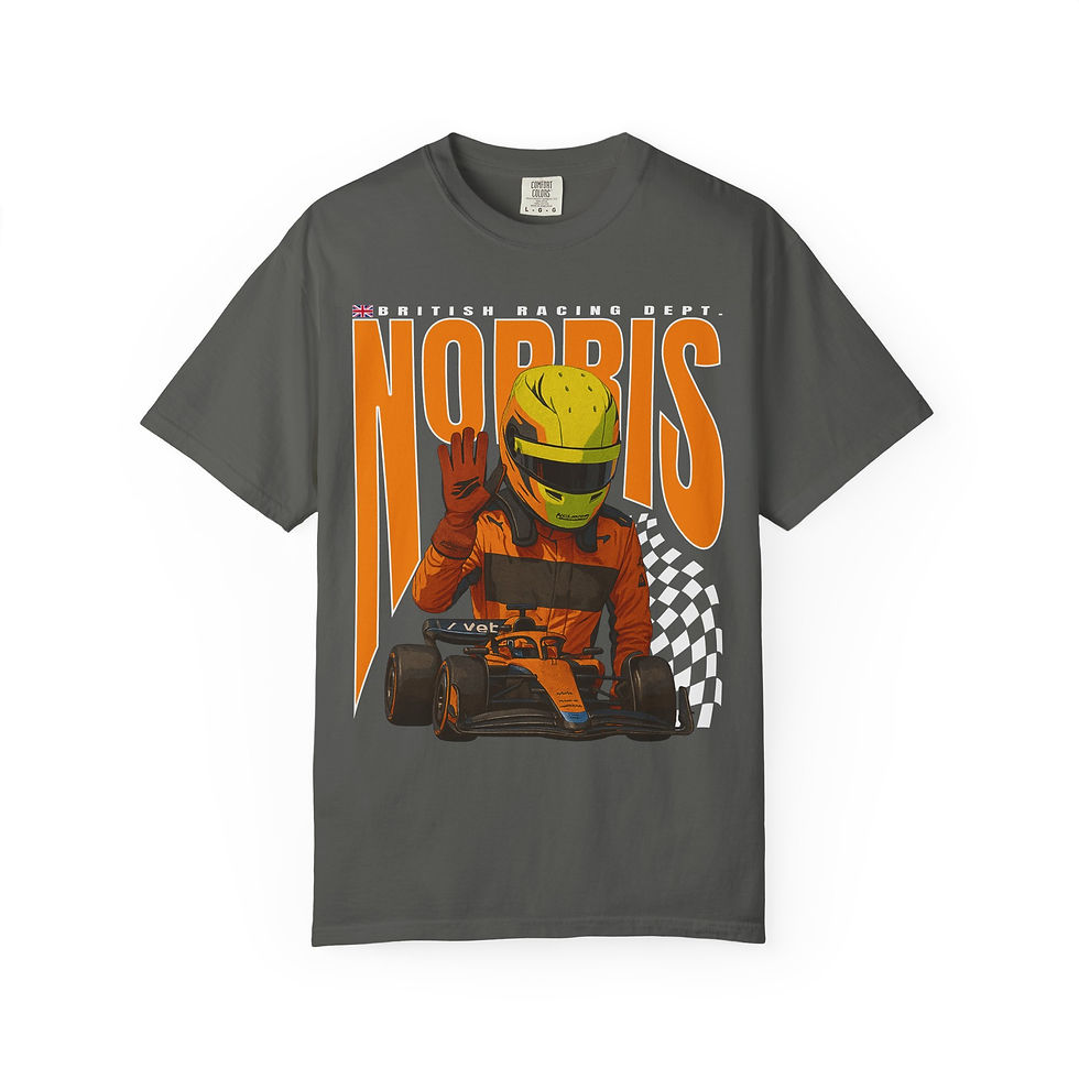 Thumbnail: norris racing t-shirt inspired british motorsports driver tee unisex comfort colors vintage racing graphic formula 1 fan appa
