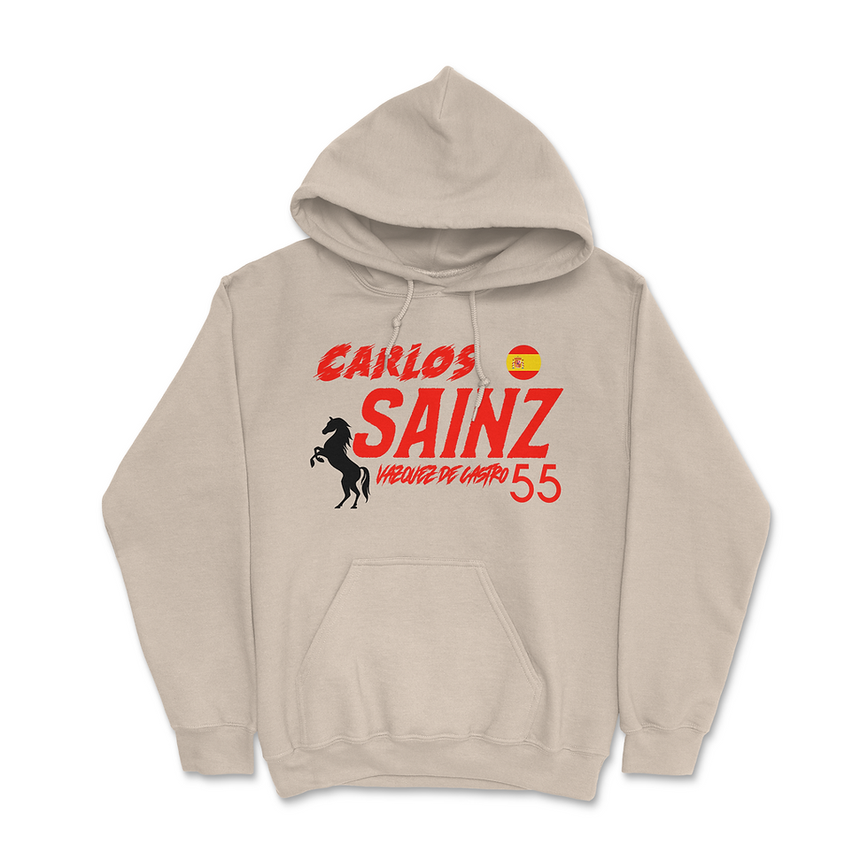Thumbnail: Sand White Carlos Sainz Inspired Ferrari F1 Hoodie | Racing Team Sweatshirt