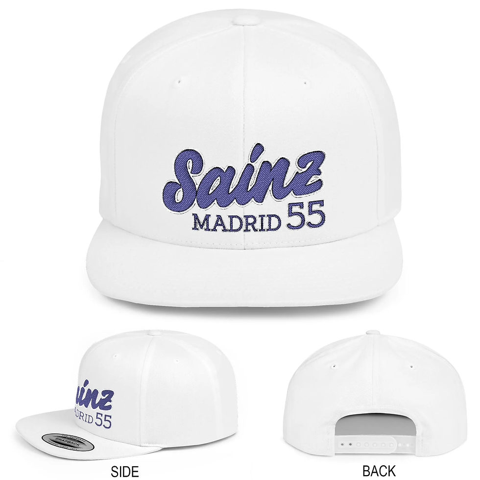 sainz inspired motorsport racing embroidered flat bill snapback hat for race fans