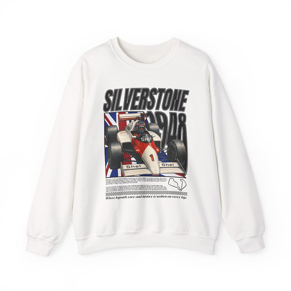 silverstone racing crewneck british grand prix track sweatshirt unisex vintage formula motorsport graphic apparel