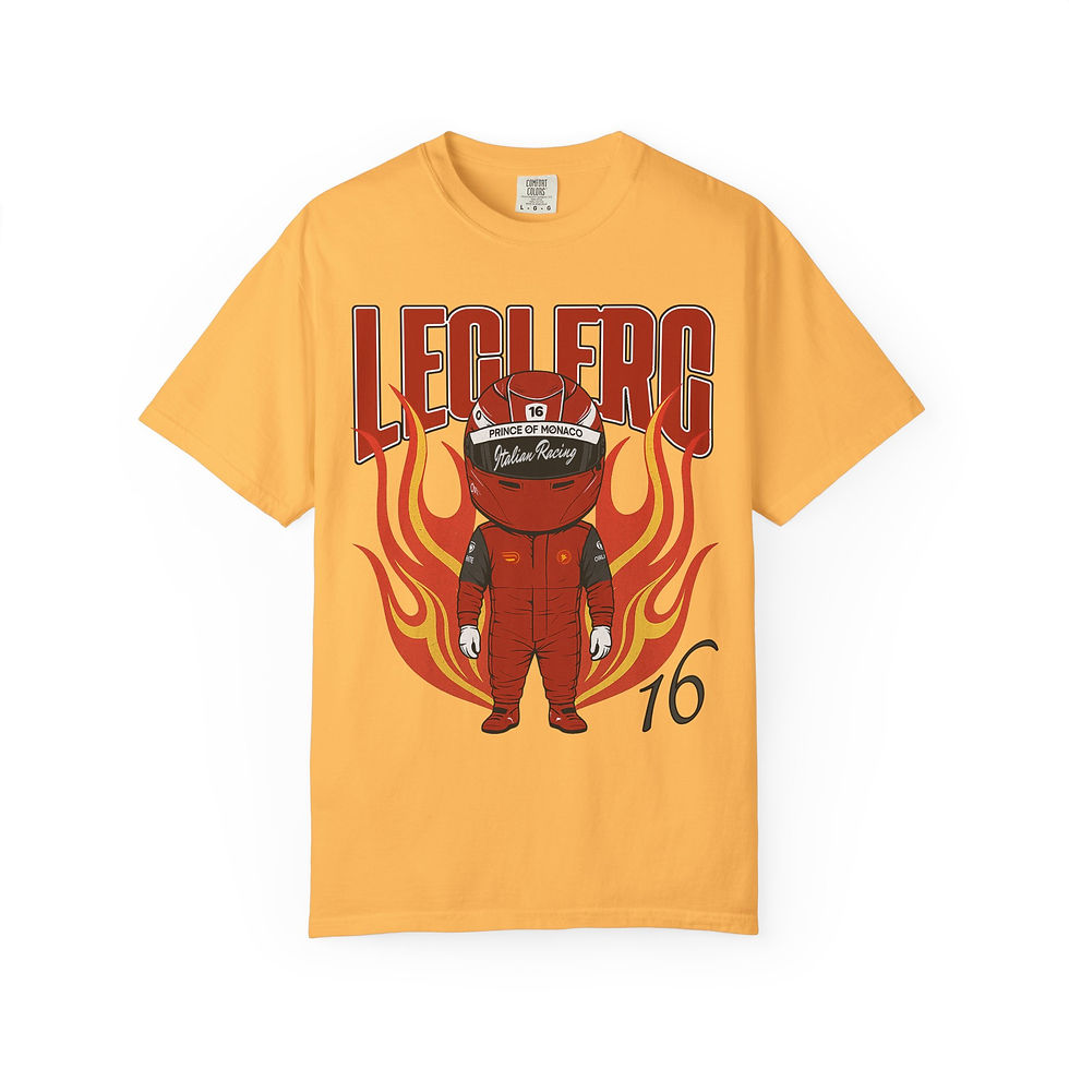 leclerc racing t-shirt inspired monaco motorsports streetwear tee unisex comfort colors vintage racing graphic formula 1 fan