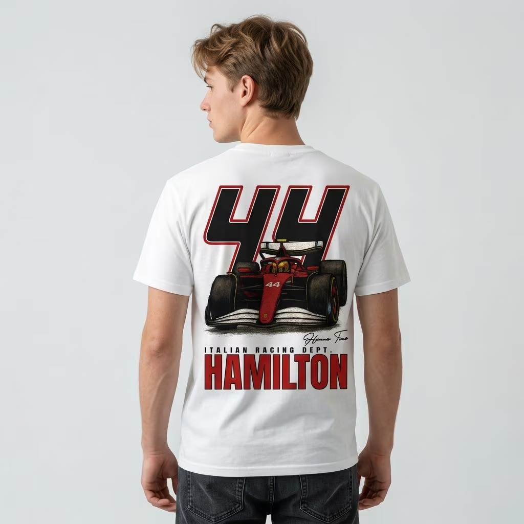 hamilton inspired british motorsport racing unisex heavy cotton t shirt for race fans