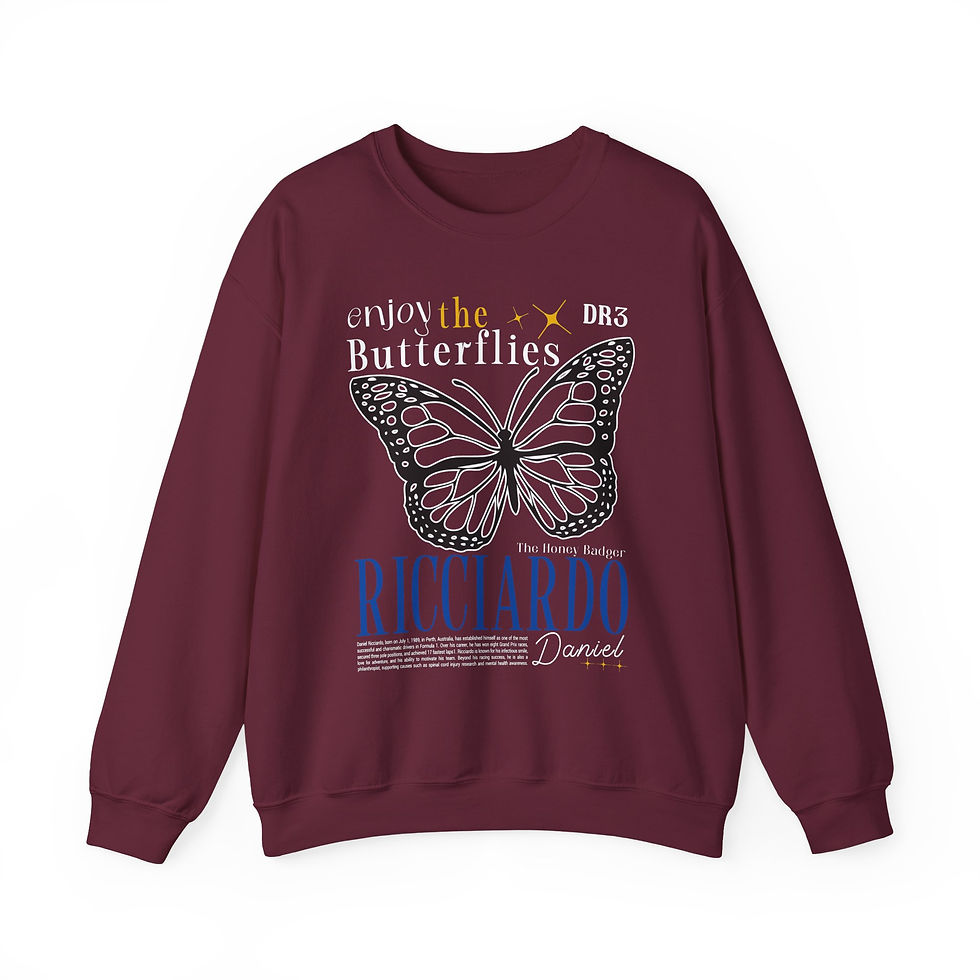 Thumbnail: ricciardo sweatshirt enjoy the butterflies racing pullover unisex vintage formula motorsport fan apparel