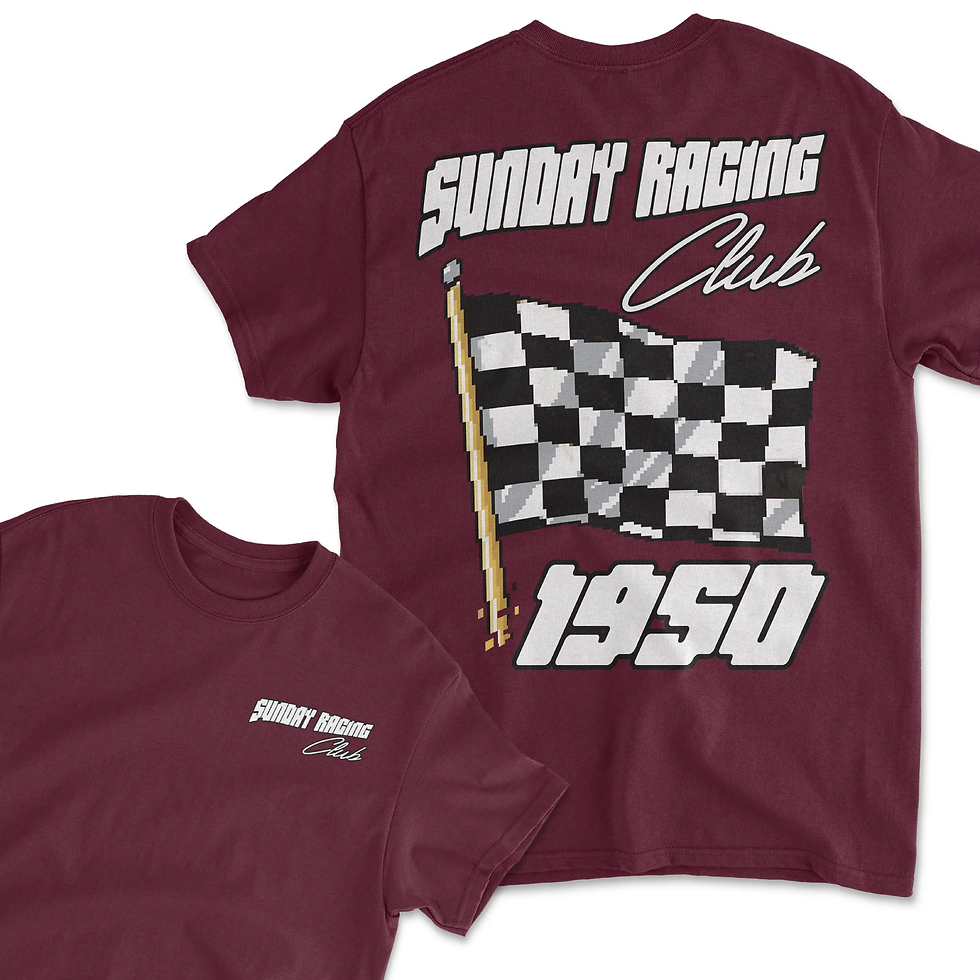 Thumbnail: sunday racing club unisex motorsport racing t shirt streetwear tee