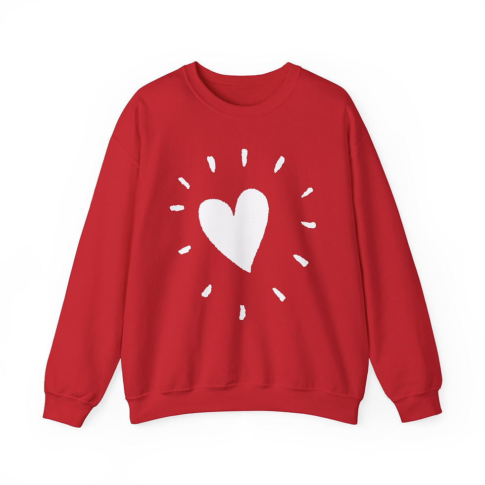 heart sweatshirt hand drawn valentines day couples gift cute romantic unisex cozy graphic apparel