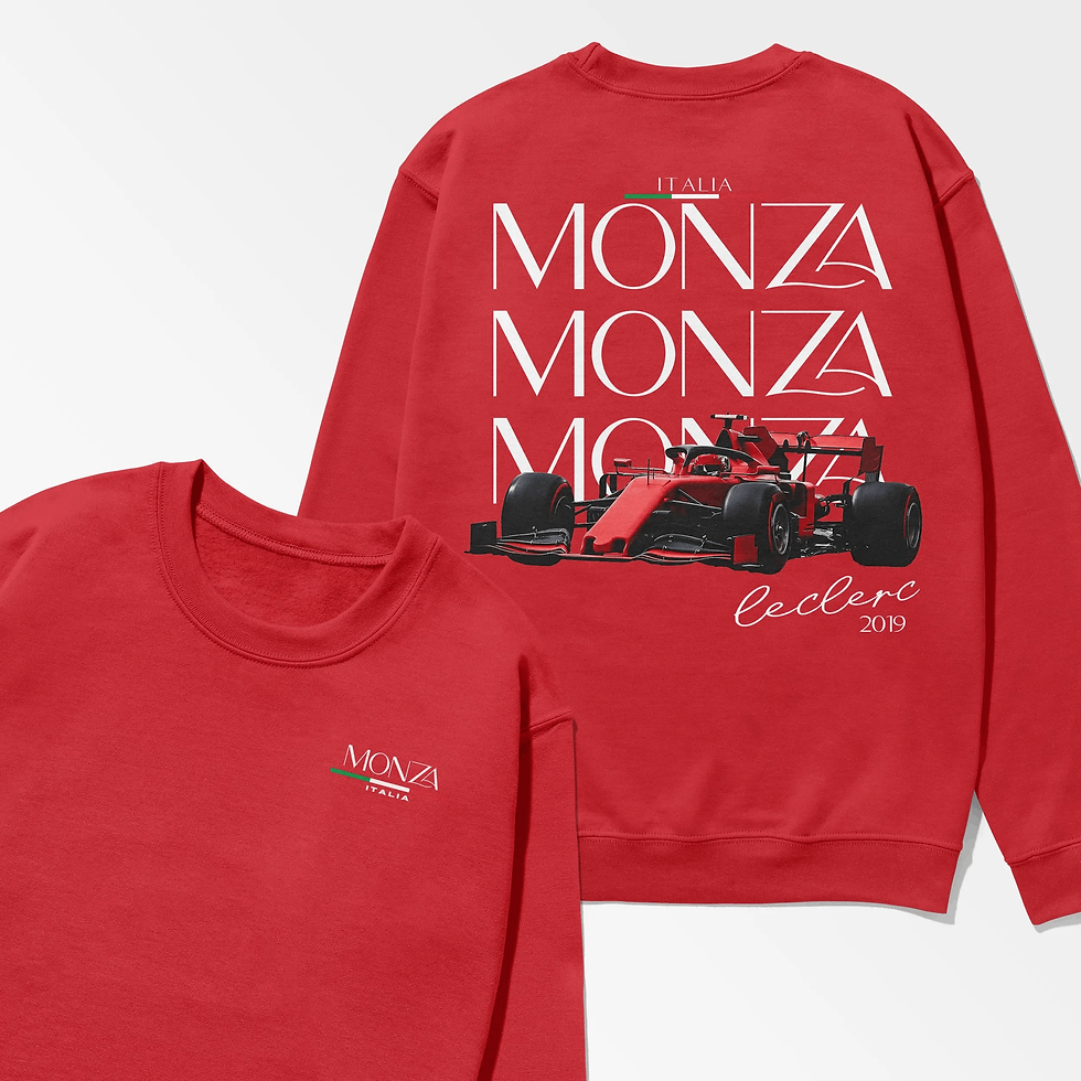 Thumbnail: leclerc monza 2019 inspired motorsport unisex crewneck sweatshirt for race fans