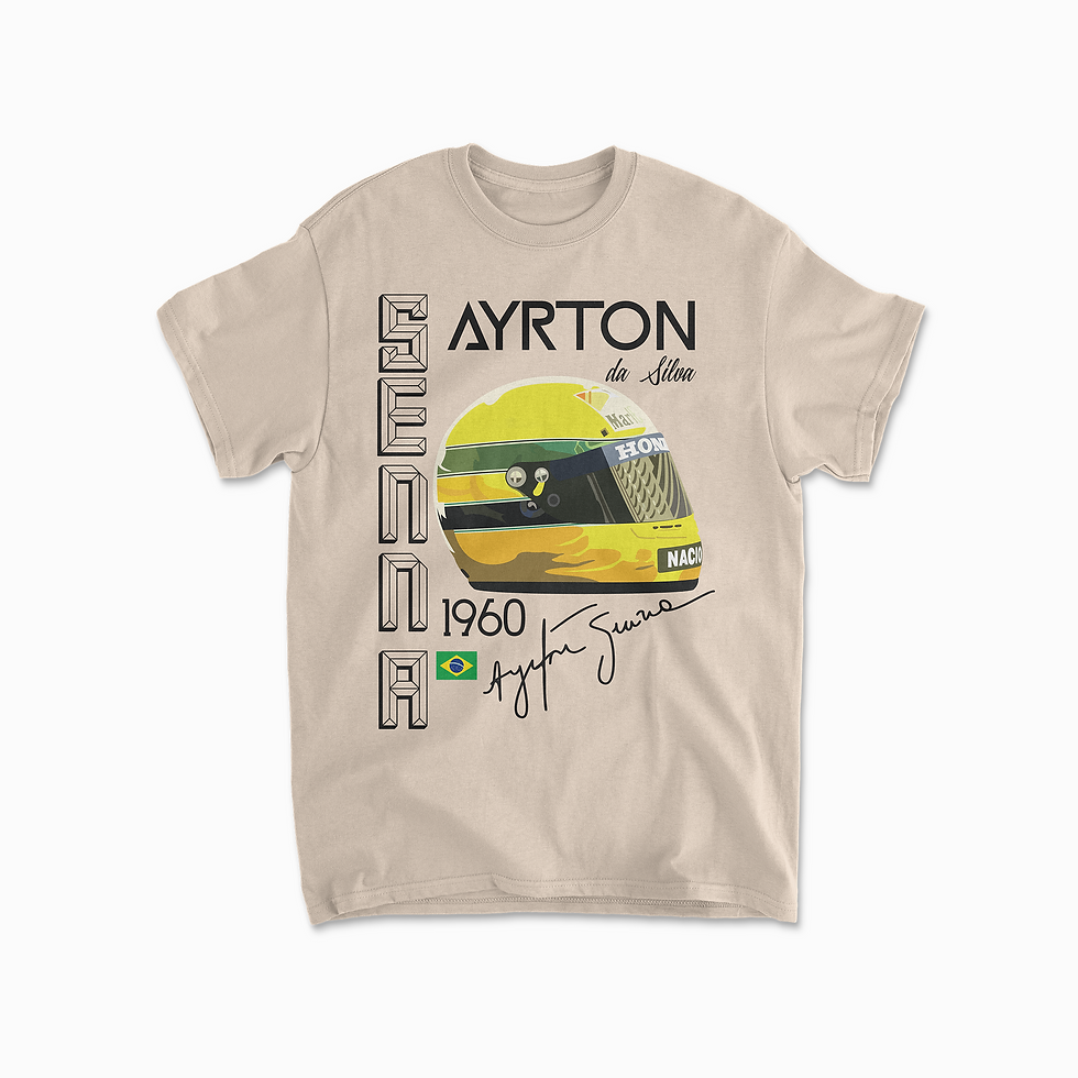 Thumbnail: Senna Inspired T-Shirt, Motorsports Memorabilia, Vintage Racing Driver Shirt