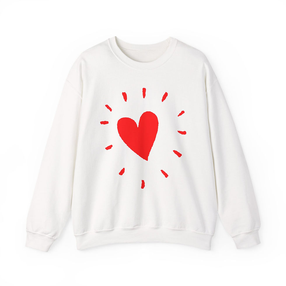 heart sweatshirt hand drawn valentines day couples gift cute romantic unisex cozy graphic apparel