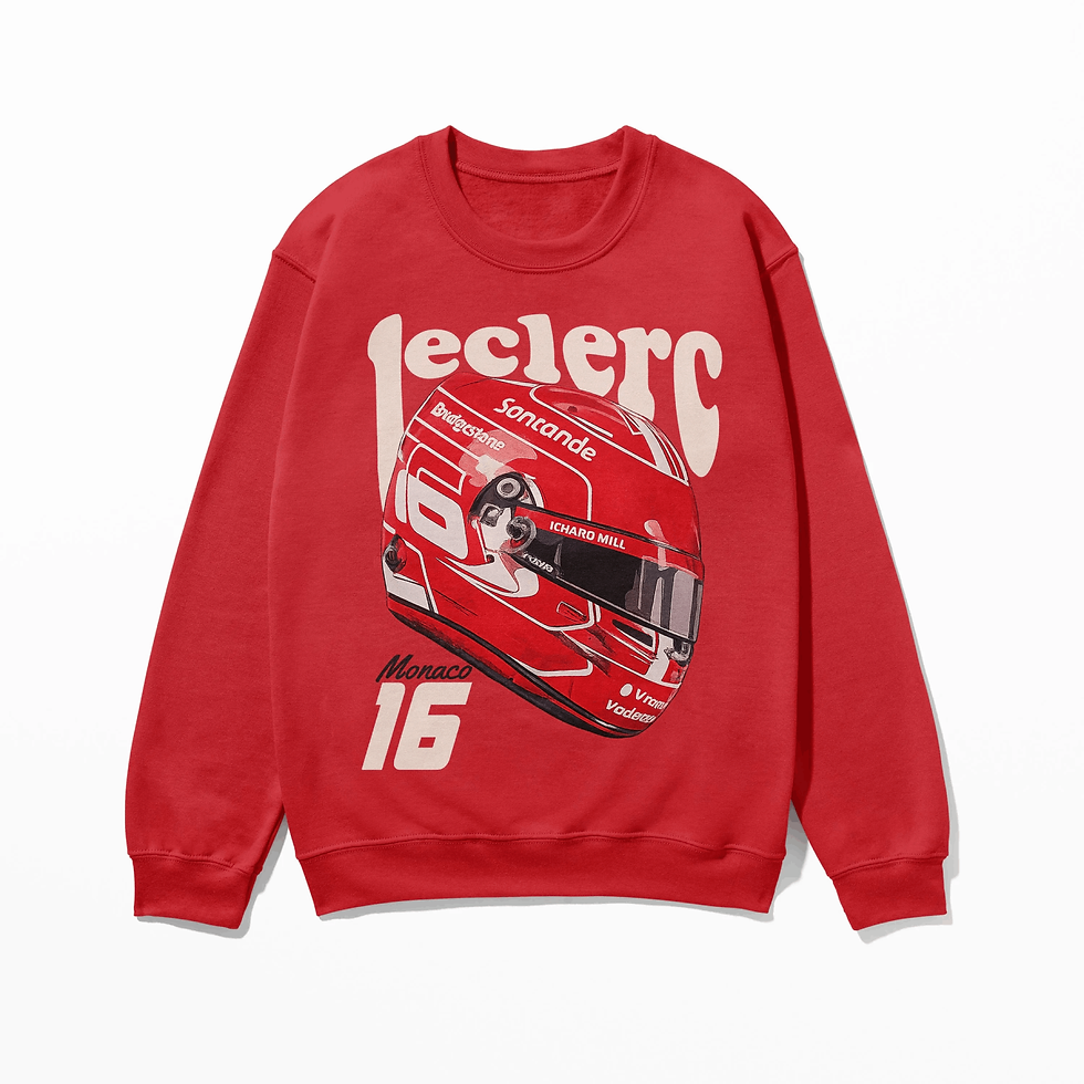 Thumbnail: leclerc inspired motorsport racing crewneck sweatshirt for race fans
