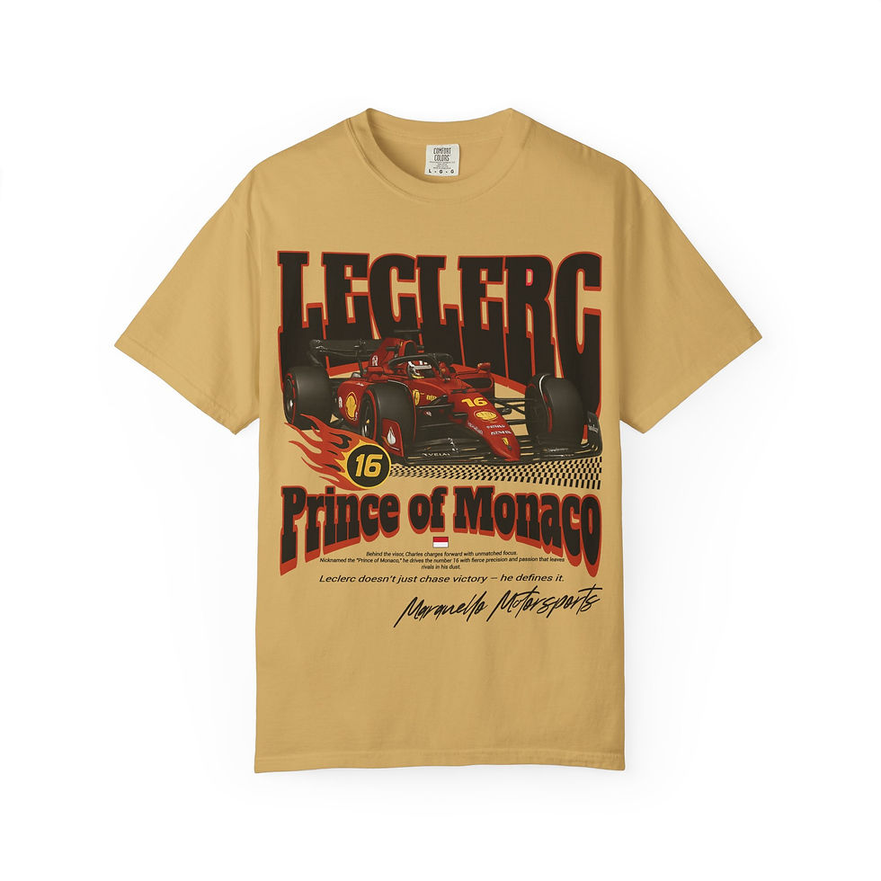 Thumbnail: leclerc t-shirt monaco racing team comfort colors tee vintage formula motorsport graphic fan apparel