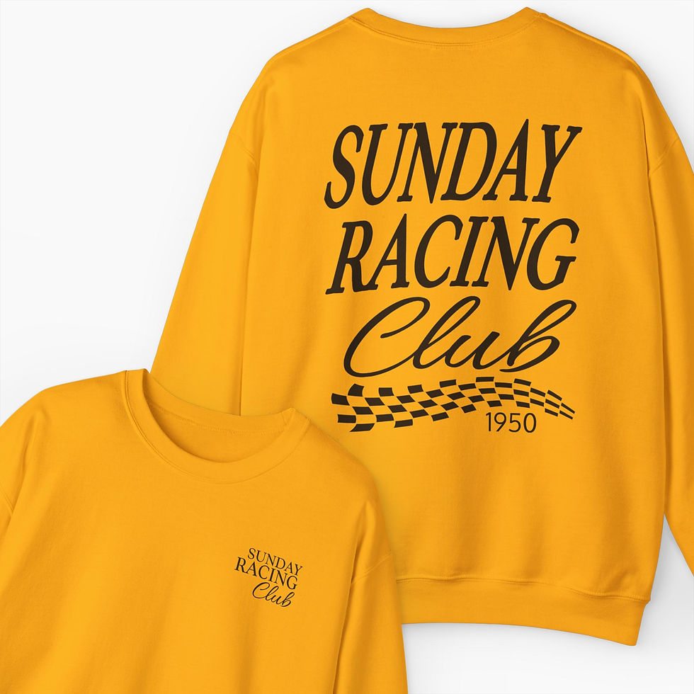 Thumbnail: sunday racing club motorsport racing crewneck sweatshirt for race fans and enthusiasts