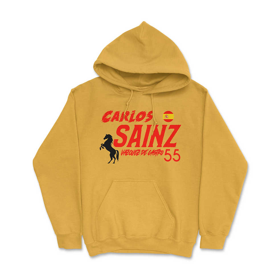 Thumbnail: Gold Yellow Carlos Sainz Inspired Ferrari F1 Hoodie | Racing Team Sweatshirt