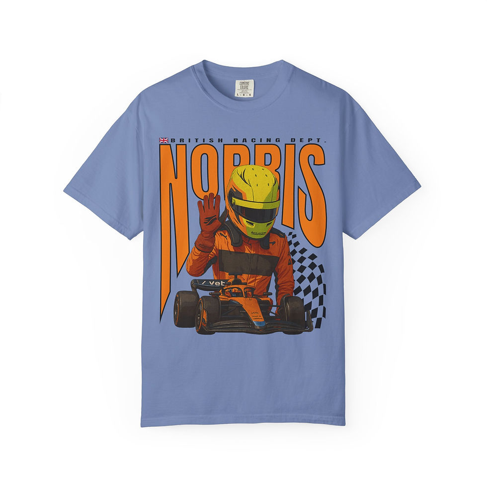 Thumbnail: norris racing t-shirt inspired british motorsports driver tee unisex comfort colors vintage racing graphic formula 1 fan appa
