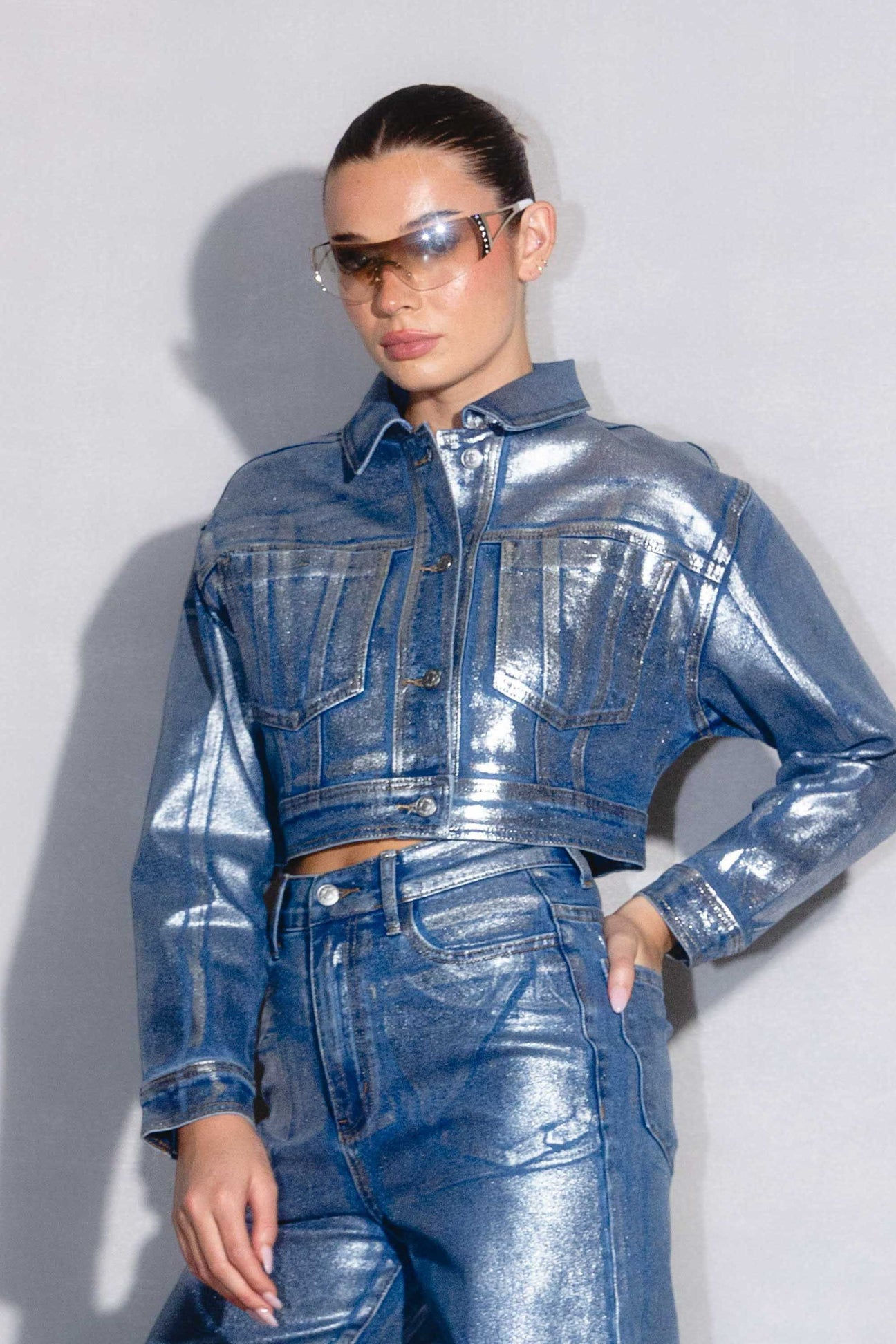 Arecibo Metallic Trucker Jacket