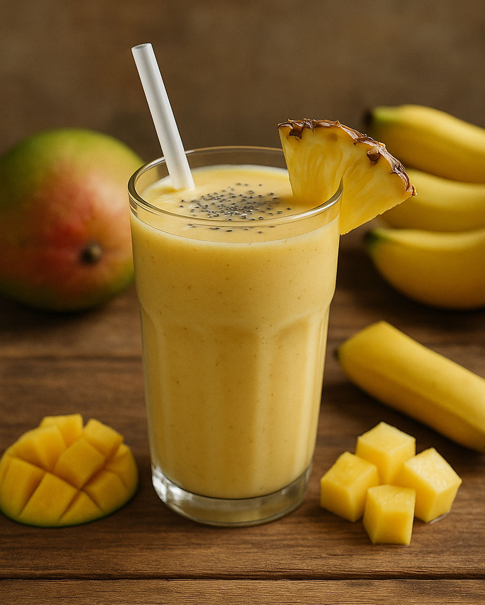 Smoothie tropical mangue-ananas