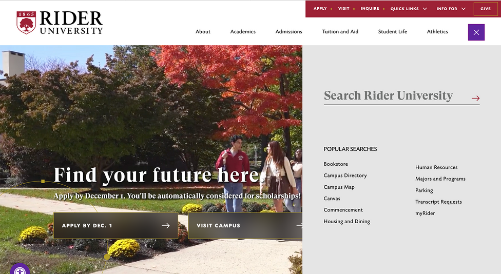 Updated search enhancement displaying a slide-in side panel with a search field, visible page content behind it, and a list of popular searches for quick navigation.