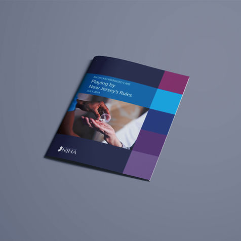 Image of a printed report cover on a gray background 