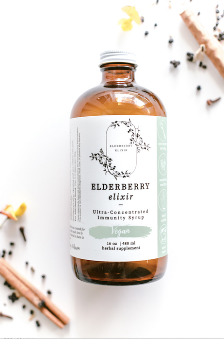 Lifestyle brand image of wellness drink bottle and raw ingredients