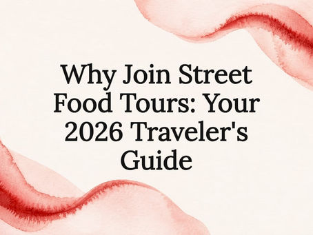 Decorative title card illustration for street food tours
