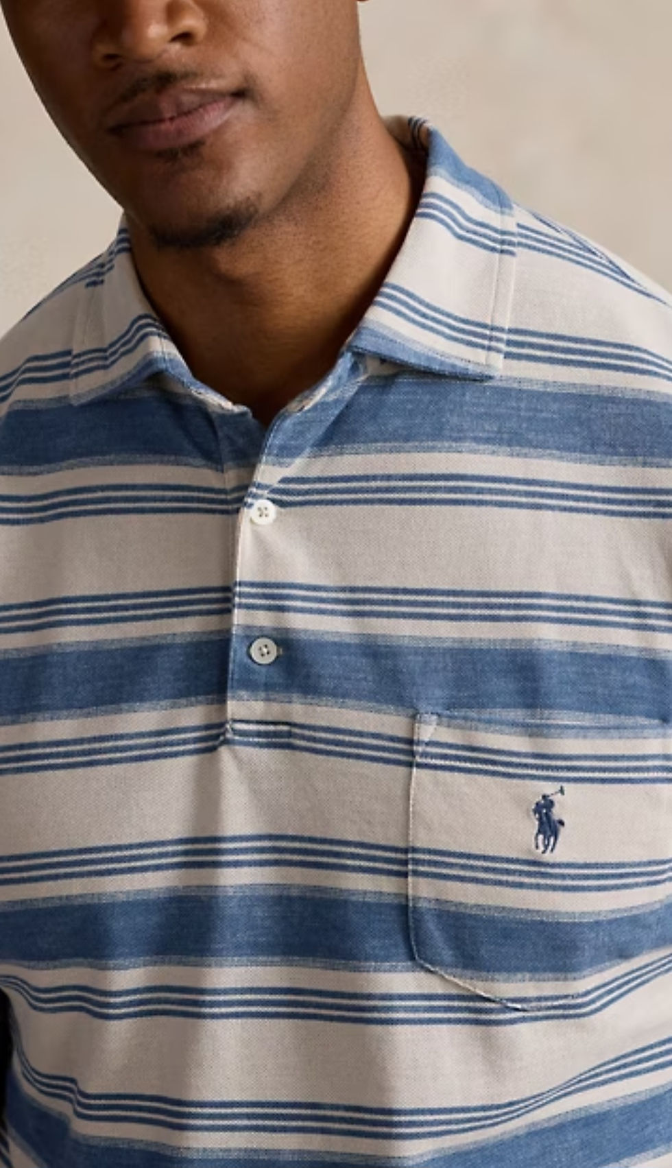 Thumbnail: POLO RALPH LAUREN CLASSIC FIT "STRIPED MESH" SHIRT St. Grey