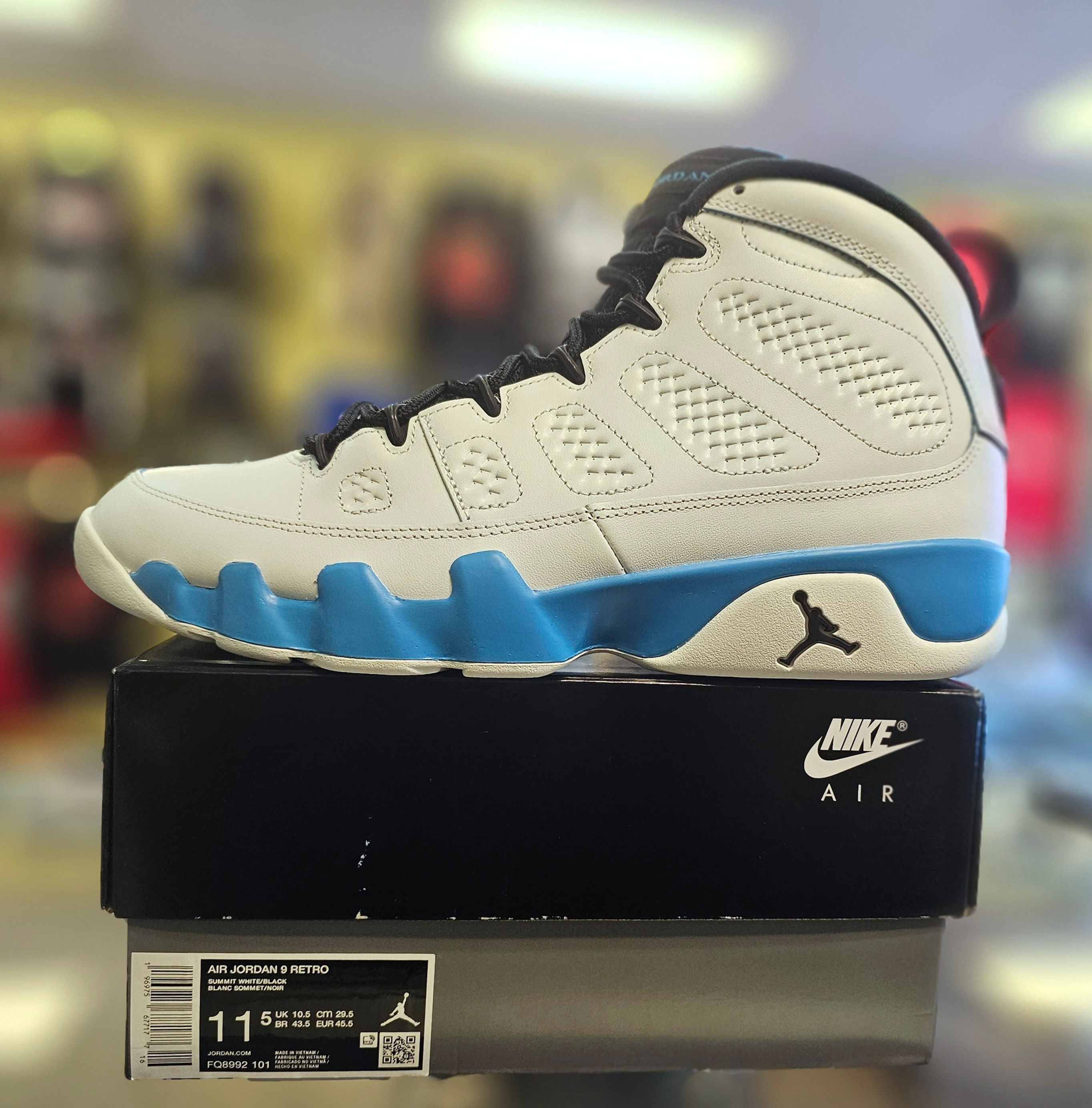 AIR JORDAN 9 RETRO "POWDER BLUE" 2024 SZ. 11.5/ 13(W) FQ8992-101 DS White