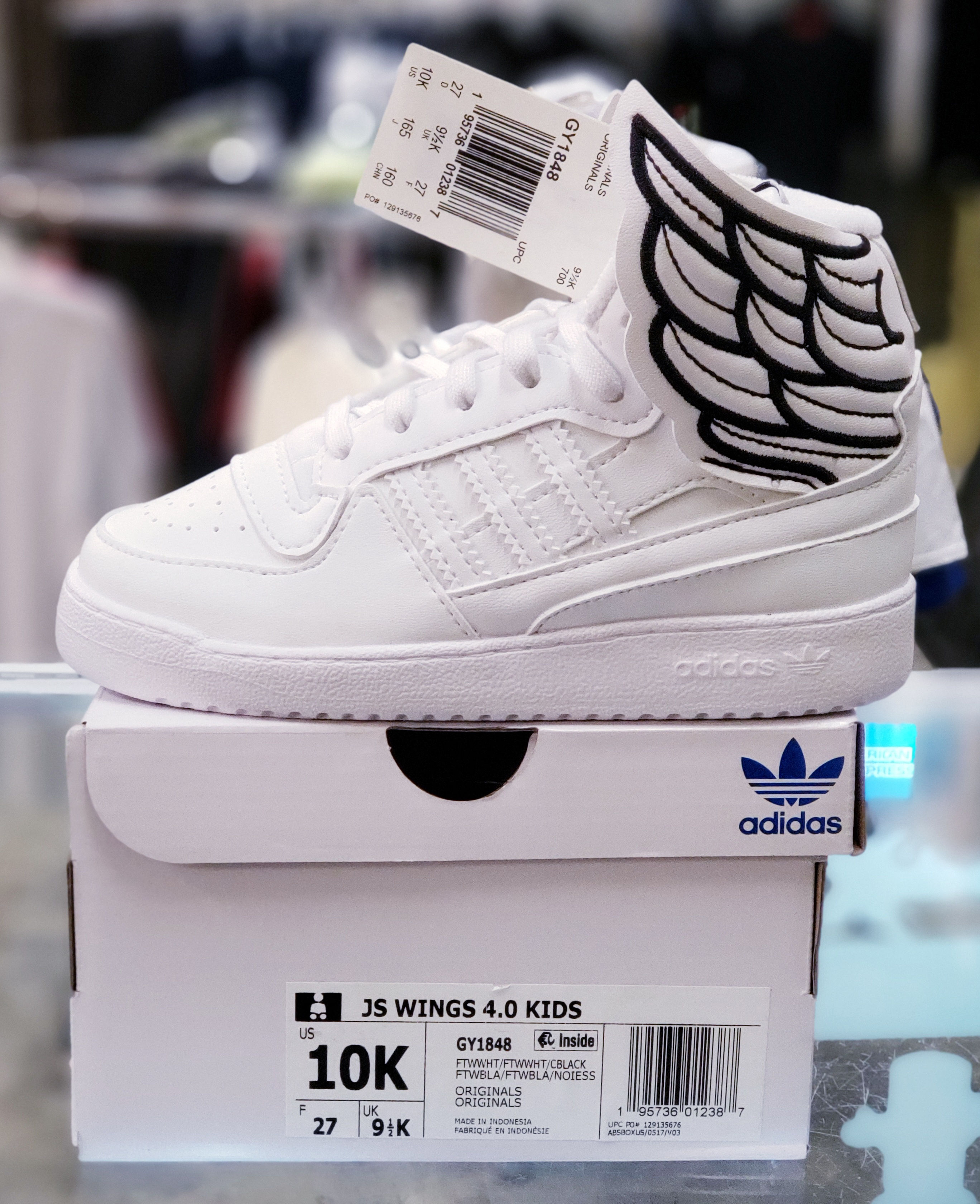 ADIDAS JS "WINGS 4.0" KIDS" 2022 SZ. 10K(C) GY1848 DS White Black