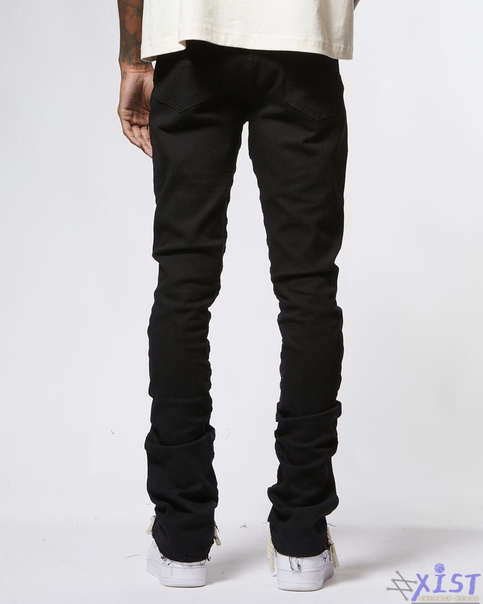 Thumbnail: AJENDA "JET" STACKED PREMIER JEANS Pants Black