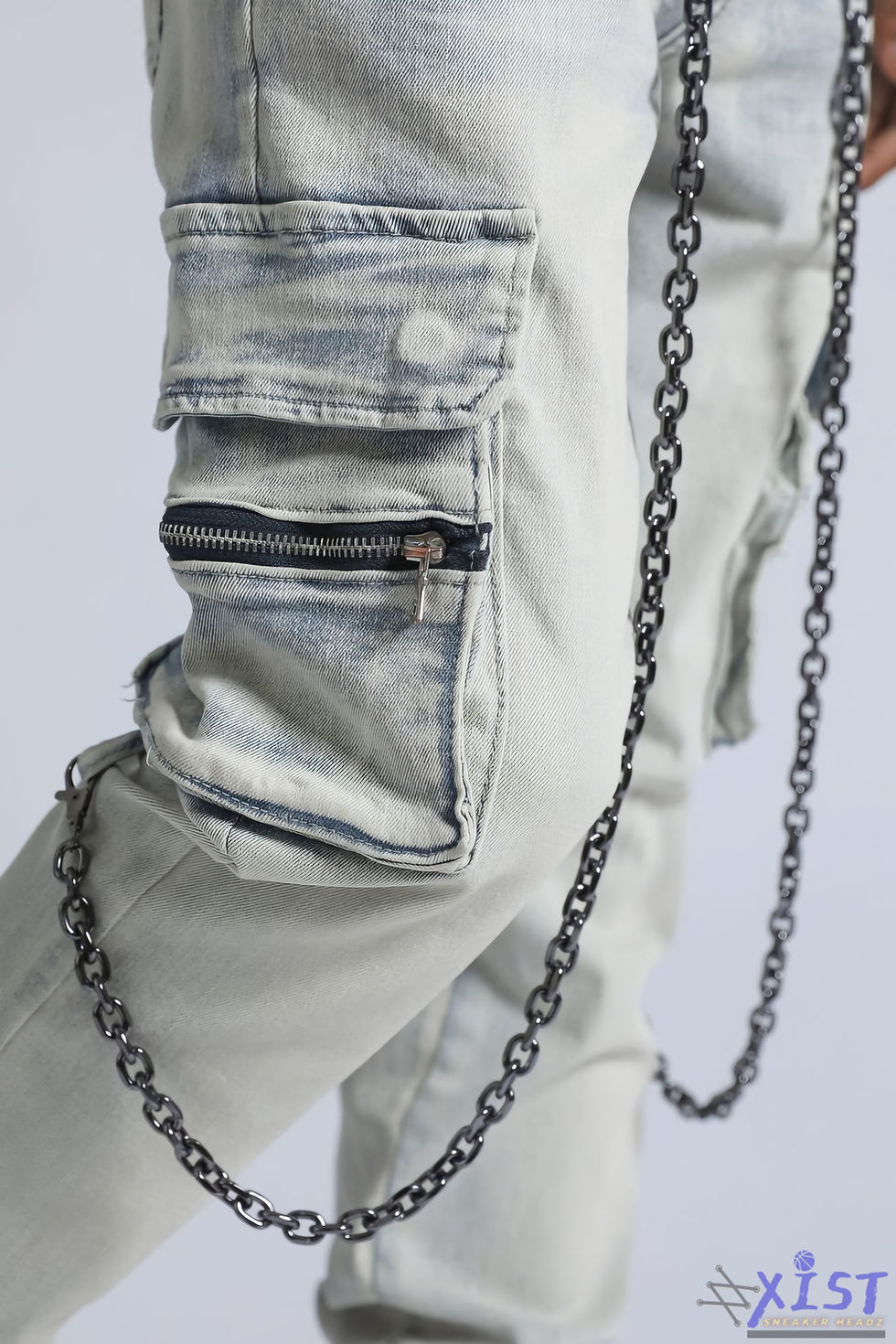Thumbnail: AJENDA "JAMIE" LT WASH STACKED, CHAINED PREMIER JEANS Pants