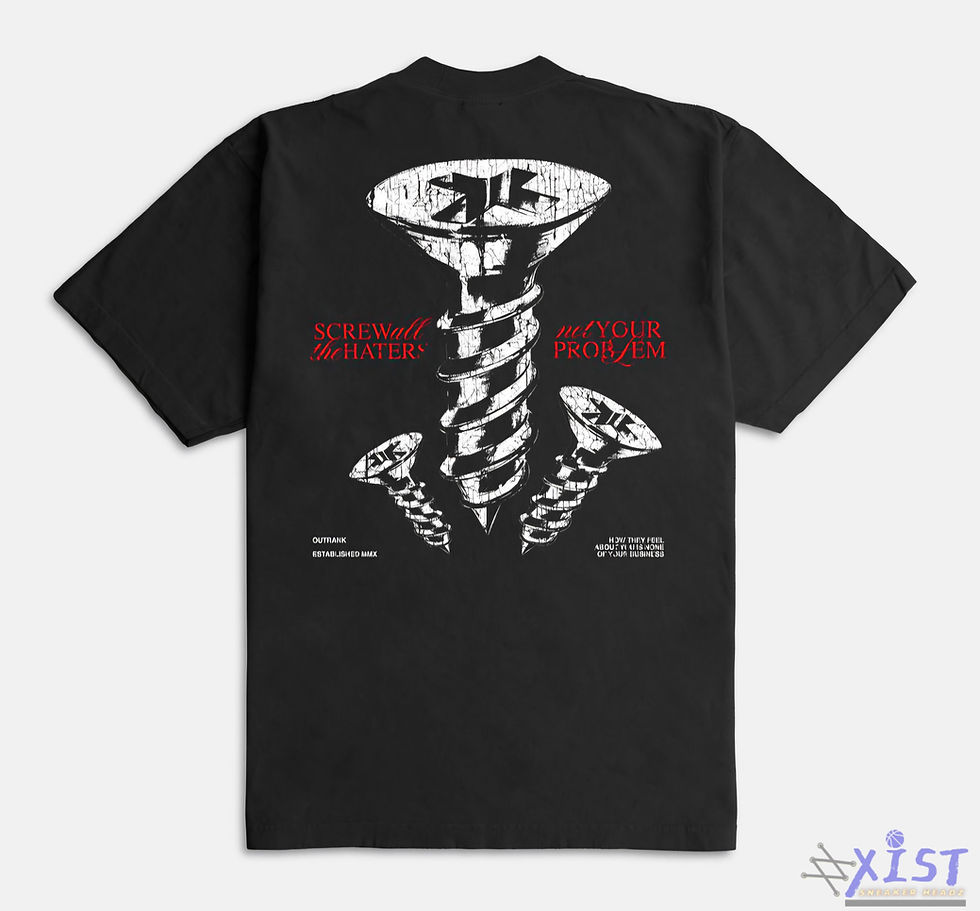 Thumbnail: OUTRANK "SCREW" ULTRA HEAVY WEIGHT OVERSIZED SNEAKER T-SHIRT Black