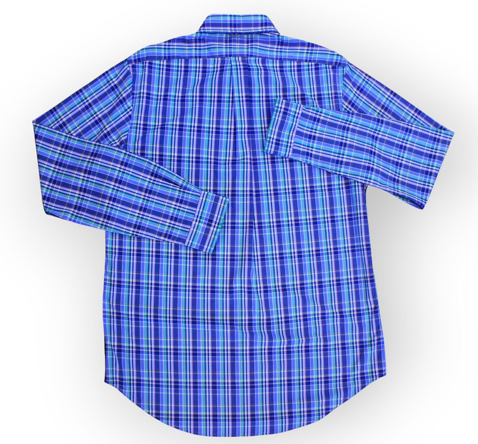 Thumbnail: POLO RALPH LAUREN "PERFORMANCE" OXFORD SHIRT Blue Green Multi
