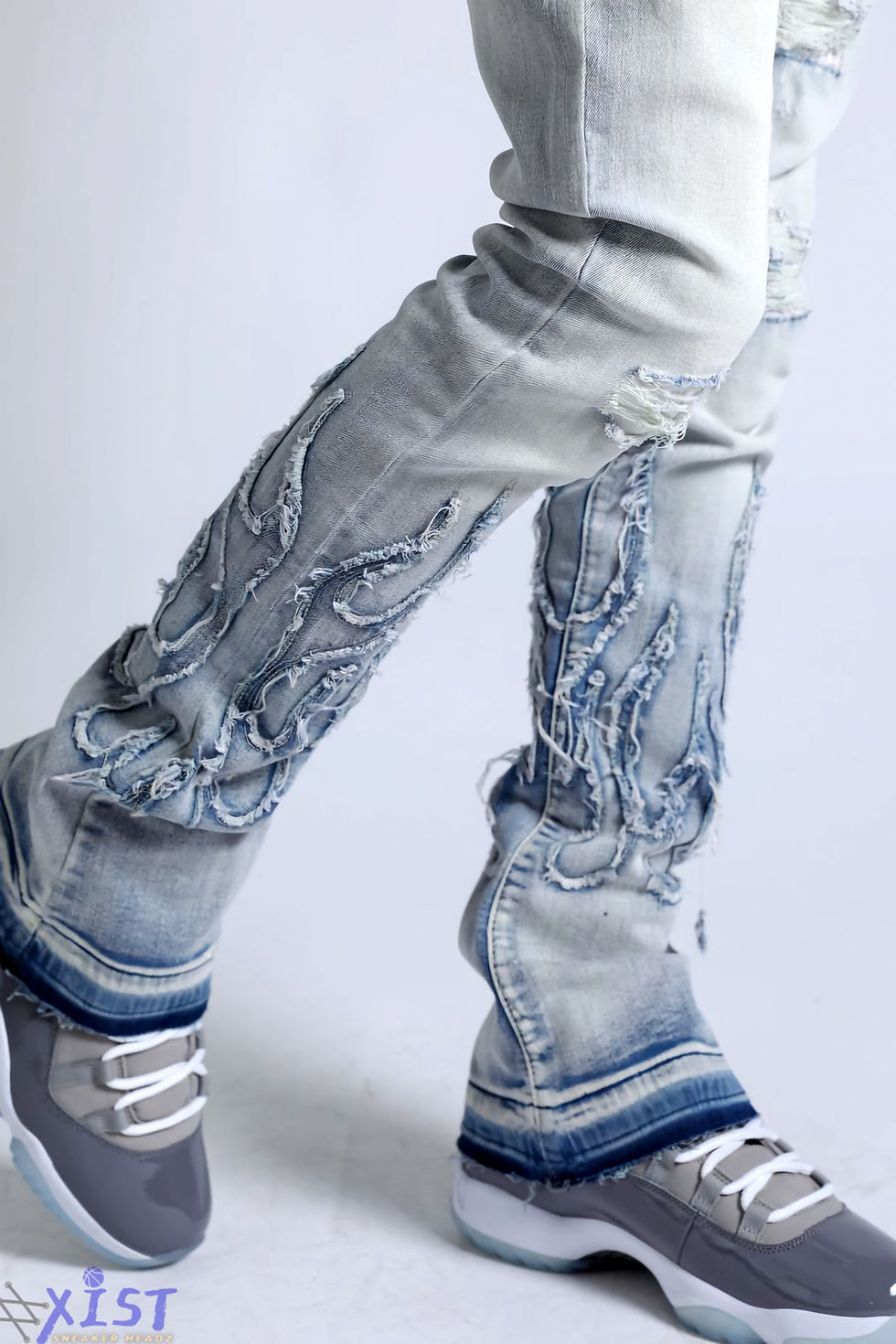Thumbnail: AJENDA "FLAMES" LT WASH STACKED PREMIER JEANS Pants
