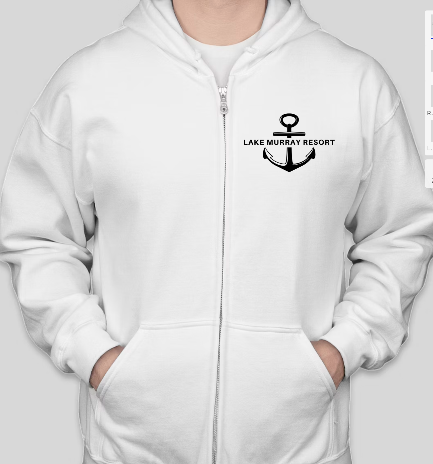 White Full Zipper Front LMR Hoody