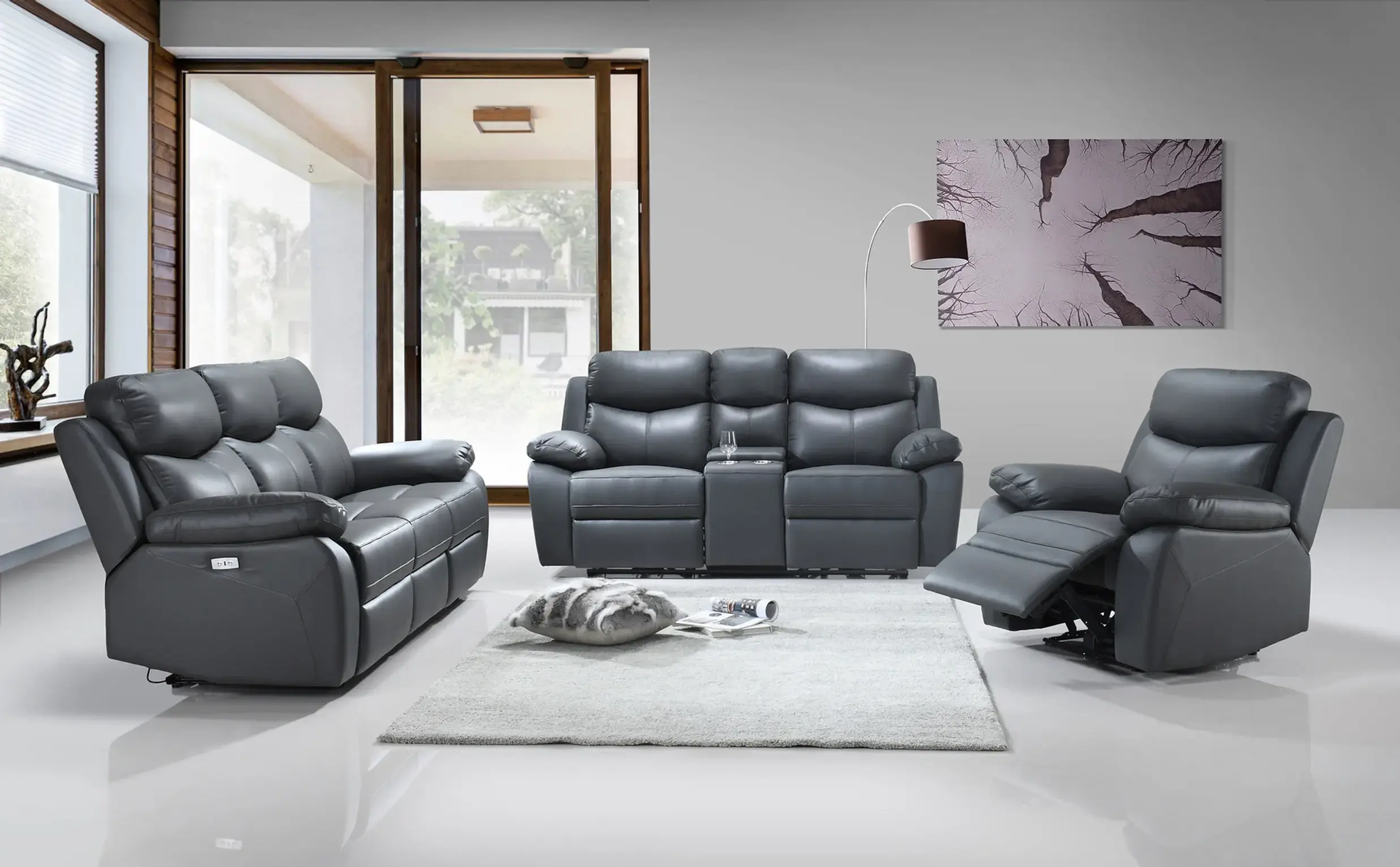 Recliner Set-IF-8121 (Leather Match-Power)