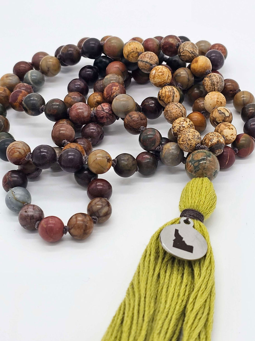 Thumbnail: Red Creek Jasper, Picture Jasper, Rainforest Jasper guru bead