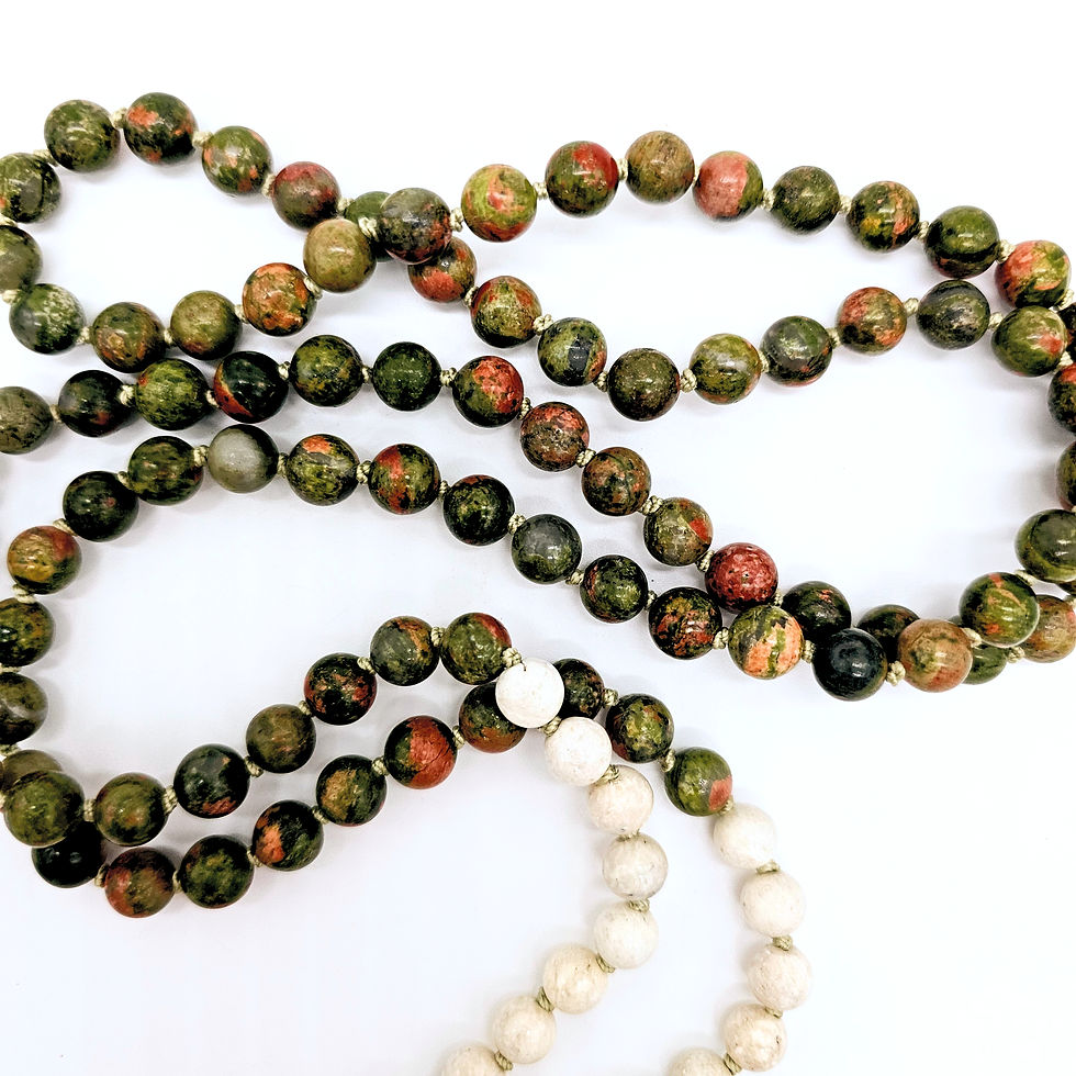 Thumbnail: Unakite, Riverstone, Riverstone guru bead